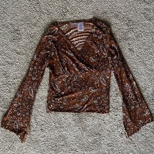 Floral Long-Sleeved Top🤎